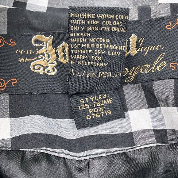 JouJou Jacket Women Small Black Gray White Plaid Trench Short Notch‎ Belt Cotton - Picture 7 of 12